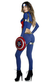 Sexy Forplay Fine Fighter Comic Hero Captain America Red White Blue Costume