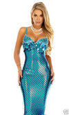 Forplay Sexy Sensational Sea Gem Mermaid Turquoise Aqua Sequin Dress Costume