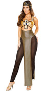 Roma Metallic Gold & Black Cleopatra 3pc Costume 10114