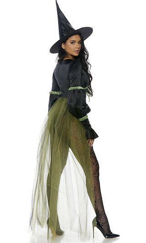 Forplay Sexy Westside Wicked Witch Black Bodysuit 3pc Costume 559626