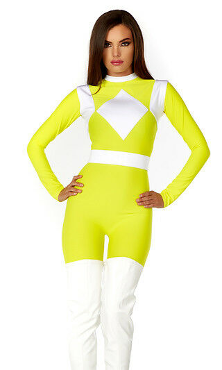 Forplay Dynamic Yellow Power Ranger Catsuit Superhero Costume 555202