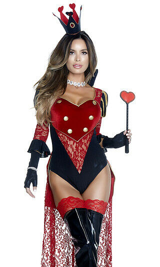 Forplay Royal Treatment Queen of Hearts Bodysuit 2pc Deluxe