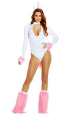 Forplay Sweet Fantasy Unicorn White Crushed Velvet LS Bodysuit Costume 557971