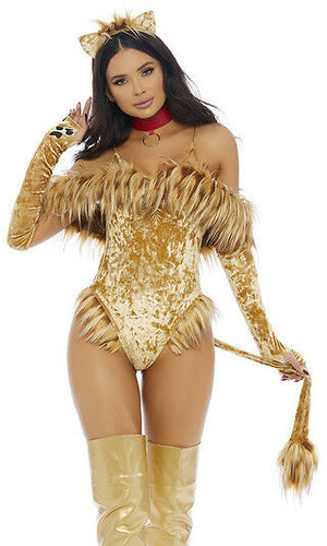 Sexy Forplay Scaredy Lion Faux Fur Bodysuit 4pc Wizard of Oz Costume 558760
