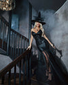 Roma Sexy Black Witch with an Evil Spell Corset Deluxe Costume 4910