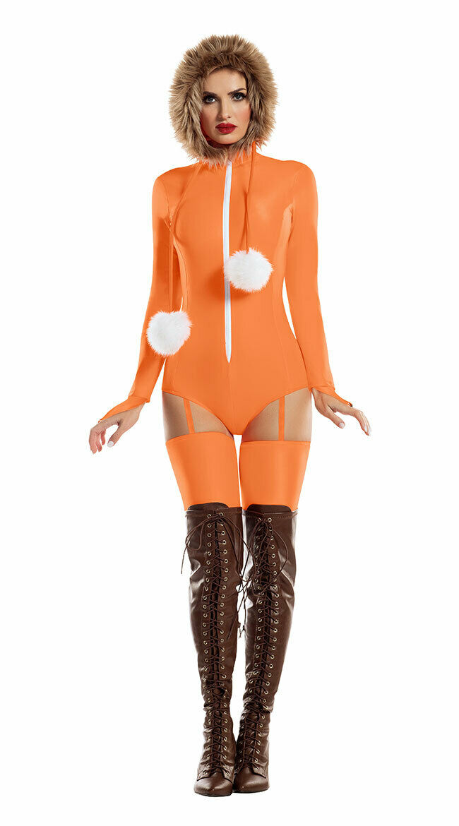 Sexy Starline McKenna Orange Hooded Romper South Park Kenny Costume S8035
