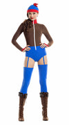 Sexy Starline Stanka Brown Blue LS Romper South Park Stan Costume S8037