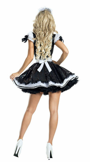 Sexy Party King Marvelous Maid Black Sequin Dress Costume PK1943 S-5X
