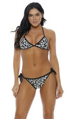 Sexy Forplay Leopard Sequin Triangle Bikini w/ Side Tie Bottom Swimwear