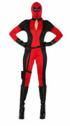 Vigilante Black & Red Hooded Catsuit Costume Superhero Elegant Moments 99063