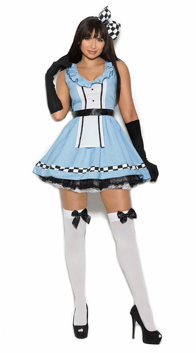 Sexy Storybook Alice Wonderland Blue Dress Costume 4pc Elegant Moments 99084