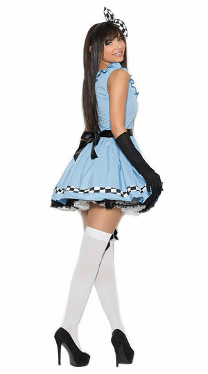 Sexy Storybook Alice Wonderland Blue Dress Costume 4pc Elegant Moments 99084