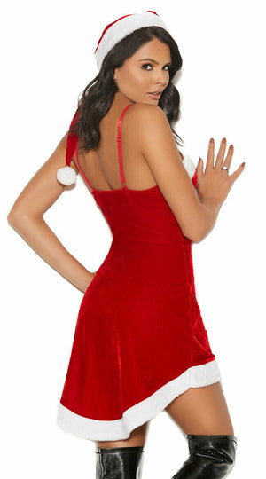 Elegant Moments Sexy Santa's Sweetie Red Velvet Dress Costume 99107