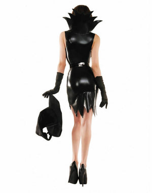 Party King Sexy Black Liquid Witch Wet Look Dress Costume PK463