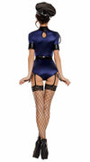 Party King Sexy Strappy Officer Cop Blue Underwire Bodysuit Costume PK803