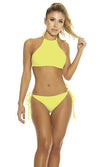 Forplay Bonaire Yellow Halter Sporty Bikini 2pc Swimwear 446001