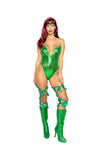 Roma Sexy Poison Ivy Green Sequin Bodysuit Villain Costume 4988