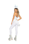 Roma Sexy Naughty Unicorn White Catsuit w/ Tail, Horn & Harness 3pc Costume 4969