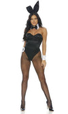 Sexy Forplay Hare Of The Month Black Bodysuit Playboy Bunny Costume 5pc 550311