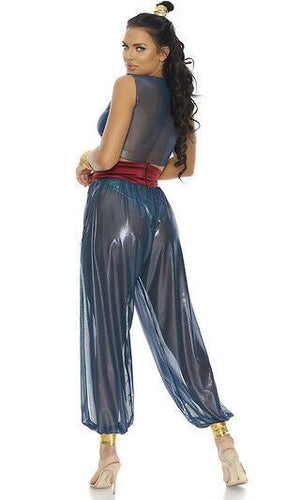 Sexy Forplay Wishful Thinking Metallic Teal Genie Aladdin 5pc Costume 550315
