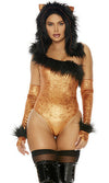 Sexy Forplay Bad Seed Circus Lion Velvet Bodysuit w/ Faux Fur Costume 550336