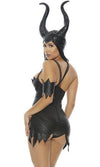 Sexy Forplay Beasty Villain Black Bodysuit Maleficent 4pc Costume 550342