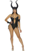Sexy Forplay Beasty Villain Black Bodysuit Maleficent 4pc Costume 550342