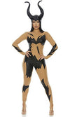 Sexy Forplay Evil Mistress Villain Black Catsuit Maleficent 2pc Costume 550343