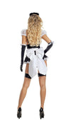 Sexy Party King Lace-Up Maid Black & White Vinyl Bodysuit Costume PK2009