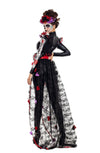 Sexy Party King Rosas Day Of The Dead Back Catsuit w/ Skirt Costume PK2053