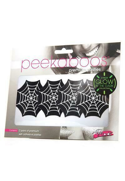 Eye Candy Peekaboo Pasties Glow In The Dark Spider Webs 2 Pair PK356
