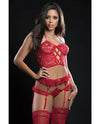 G World Intimates Lace Cami Top, Panty, Garter & Stockings OS ~ Black or Red