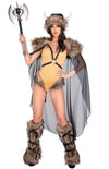 Roma Sexy Medieval Viking Deluxe 3pc Suede Bodysuit w/ Faux Fur Costume 5042