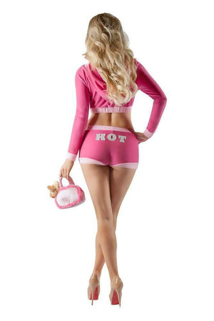 Sexy Starline Socialite Hottie Pink Hooded Romper Legally Blonde Costume S2172