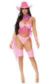 Sexy Forplay Horsing Around Cowgirl Pink Vinyl Western Cowboy Costume 551544
