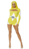 Sexy Forplay Power Move Yellow Ranger Superhero Romper Costume 551540