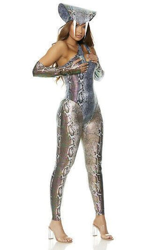 Sexy Forplay Slide Through Snake Metallic Reptile Catsuit Costume 551537