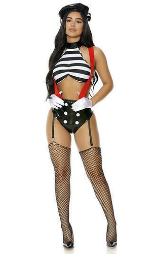 Sexy Forplay Speechless Mime 5pc Black & White Costume 551526