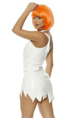 Sexy Forplay Wife Life White Vinyl Dress Wilma Flinstone Cartoon Costume 551522
