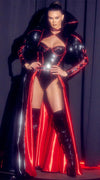 Roma Deluxe Evil Queen Black & Red Vinyl Bodysuit Dress Costume 5077