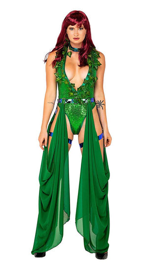 Roma Poisonous Kiss Ivy Green Sequin Bodysuit Costume 5086