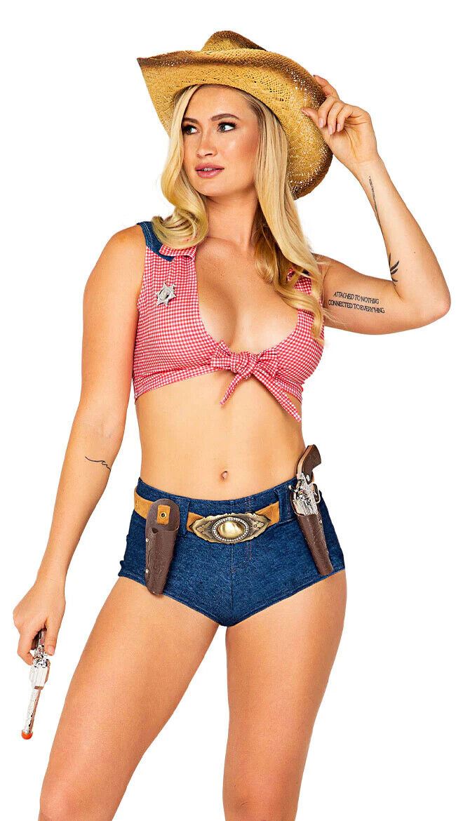 Roma Showdown Western Sheriff Diva Cowgirl 4pc Costume 5104