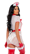 Roma Sexy Playboy Nurse Sheer White & Red Dress 3pc Costume PB135