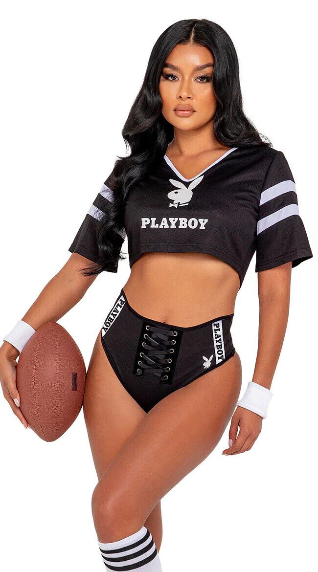 Roma Sexy Playboy Football Sport Black 3pc Costume PB140