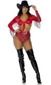 Sexy Forplay Rodeo Fever Cowgirl Western Cowboy Red Costume 552980