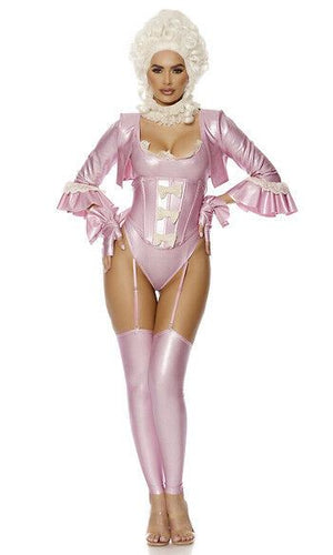Sexy Forplay Eat Cake Marie Antoinette Pink Bodysuit 6pc Costume 552952