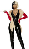 Sexy Forplay Cruel Intentions Black Vinyl Catsuit Cruella Villain Costume 552998