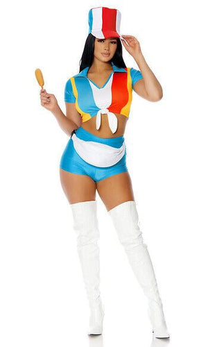 Sexy Forplay Stick With It Hot Dog On A Stick Employee 5pc Costume 552930