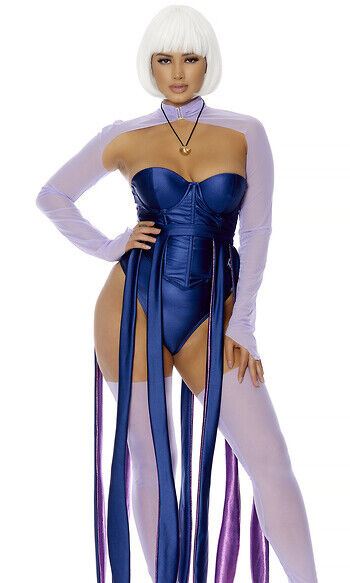 Sexy Forplay Water Witchin Blue Underwire Corset Bodysuit Costume 552912