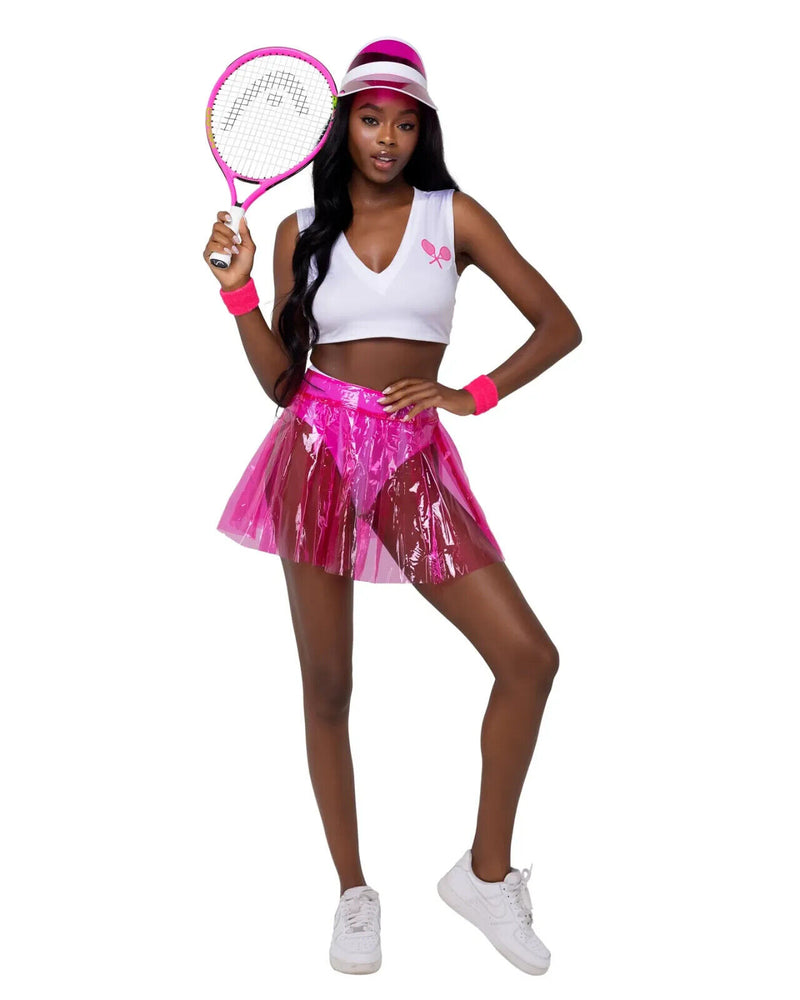 Roma Tennis Court Hottie 5pc Pink & White Player Costume 6190